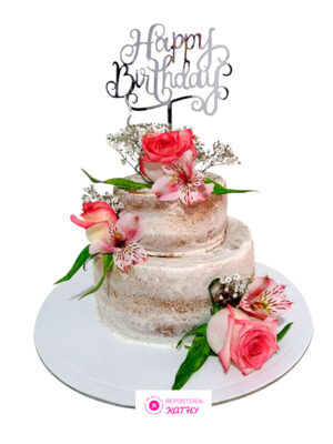 Naked Cake torta con Flores y Rosas