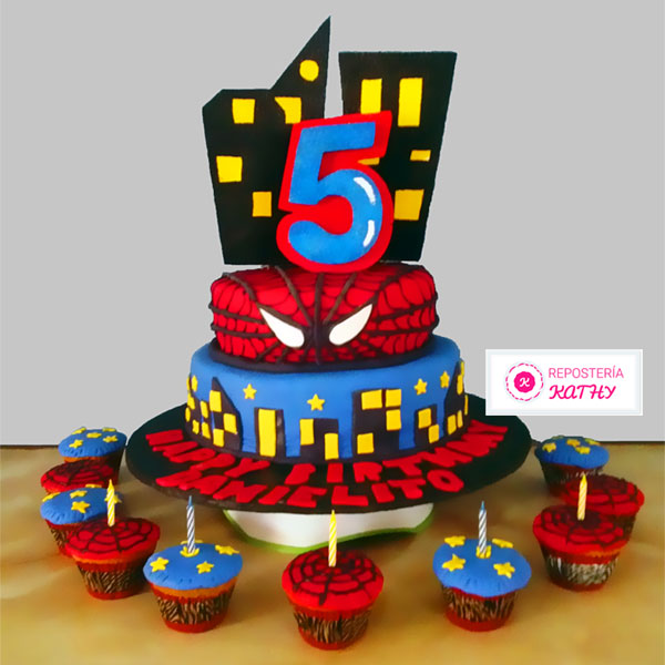 Fiesta de Spiderman  Tortas de spiderman, Cumpleaños hombre araña,  Decoracion de cumpleaños
