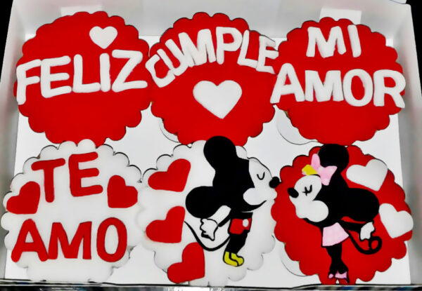 Cupcakes Mickey y Minnie Mouse Te Amo Amor