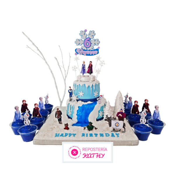 Torta y Cupcakes de Frozen, con Elsa, Anna y Olaf