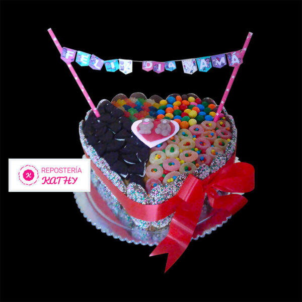 Torta Candy Cake Forma de Corazón para el Día de Mamá