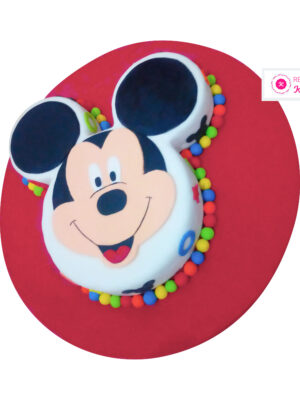 Torta Cara de Mickey Mouse y Dulces de Colores