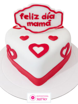 Torta Corazón con Corazones Feliz Día Mamá