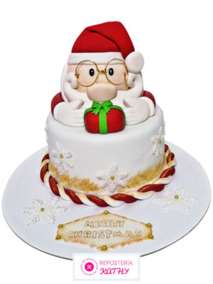 Torta Papá Noel con Regalo de Navidad