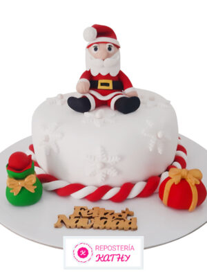 Torta Papá Noel con Regalos de Navidad